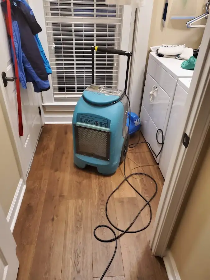 Commercial dehumidifier deployed for Flood Damage Cleanup in El Campo