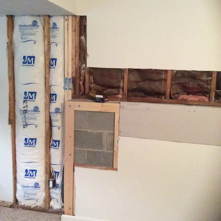 Wall insulation replacement during Contents Cleaning & Restoration in El Campo